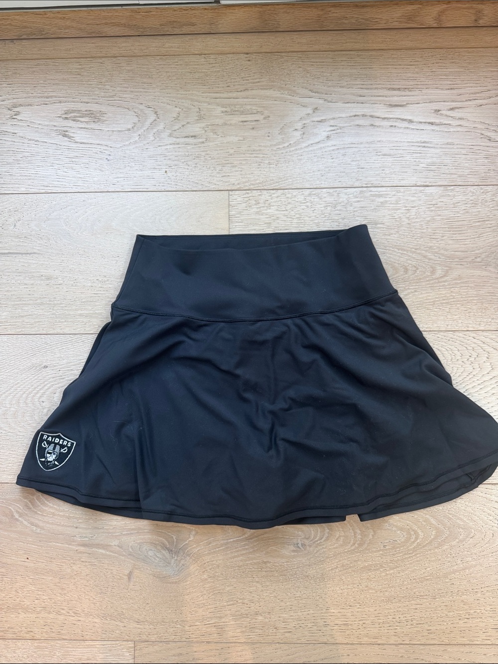 Vuori Black Circle Skirt with Team Patch: RAIDERS